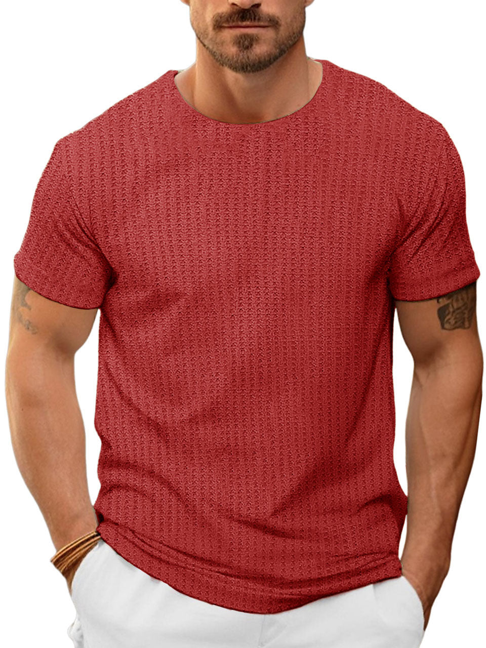 Men's Casual Basic Round Neck Short Sleeve T-Shirt