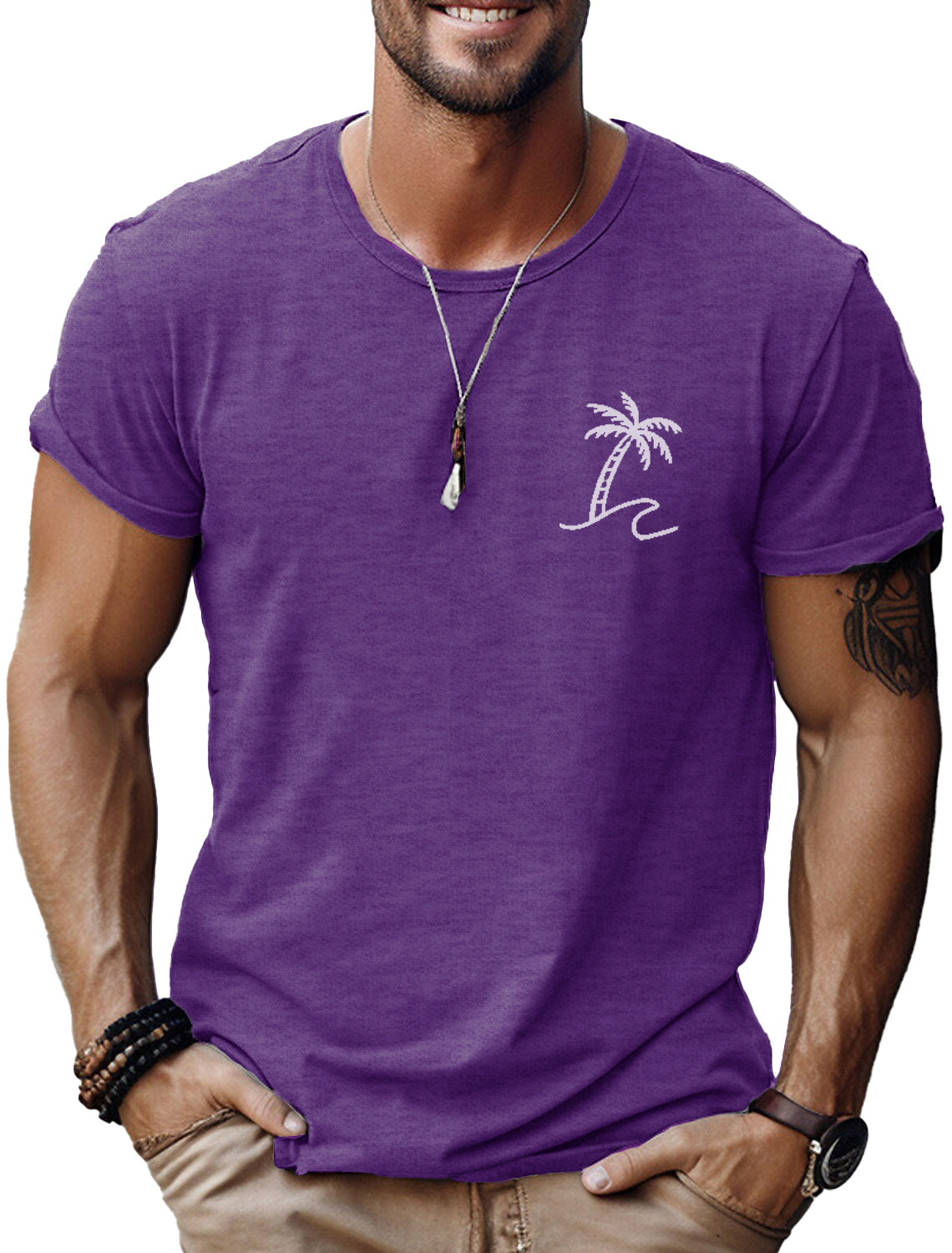 Men's Fashion Casual Coconut Print Short Sleeve T-Shirt