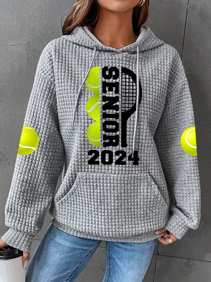 Women's Retro Senior Tennis 2024 Print Hoodie