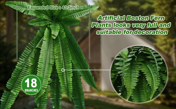 🔥$9.97 On Sale Today Only🌱UV Resistant Lifelike Artificial Boston Fern