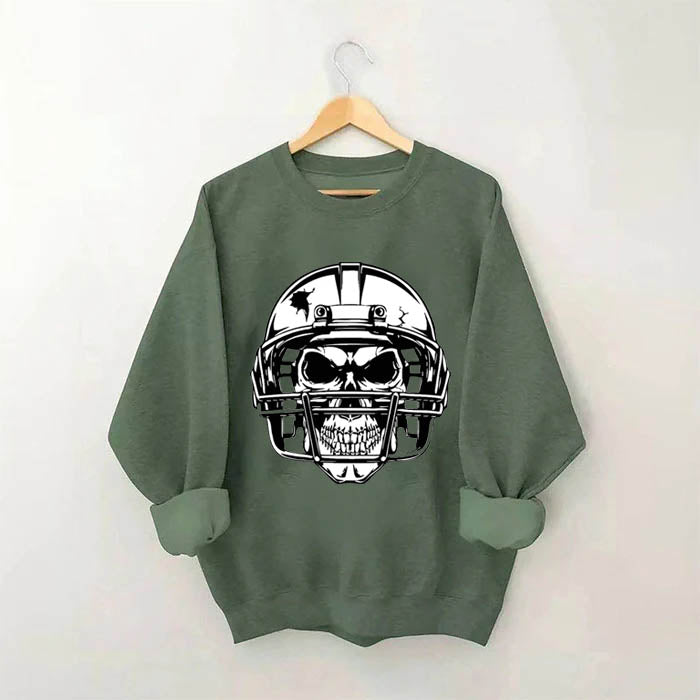 Skull Football Helmet Sweatshirt