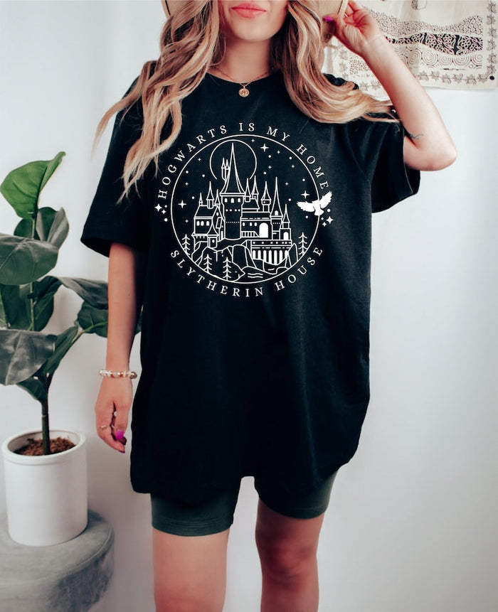 Wizard Magic School Castle Print T-shirt