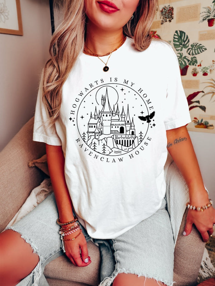 Wizard Magic School Castle Print T-shirt