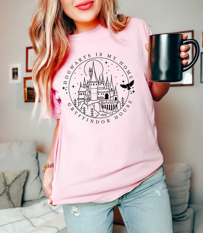 Wizard Magic School Castle Print T-shirt