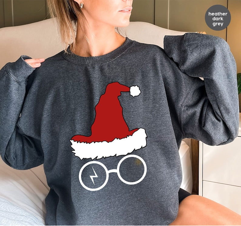 Wizard Glasses Christmas Hat Sweatshirts