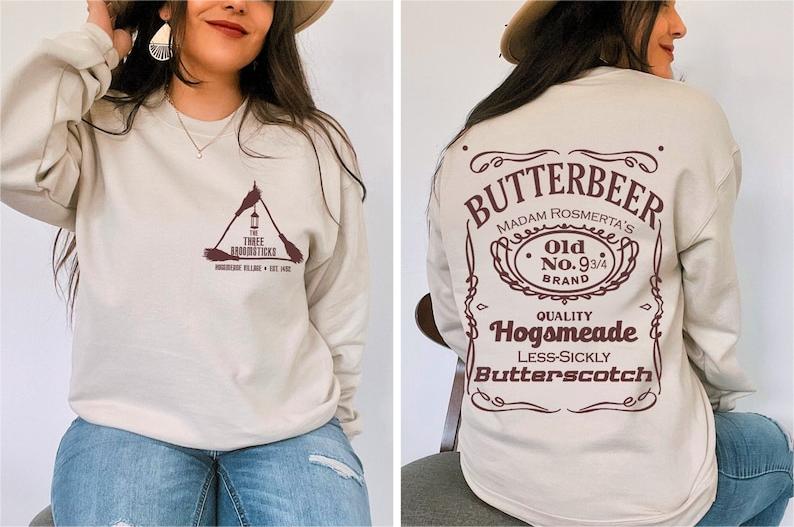 The Three Broomsticks and Butter Beer Advertisement Wizard Drink Sweatshirt