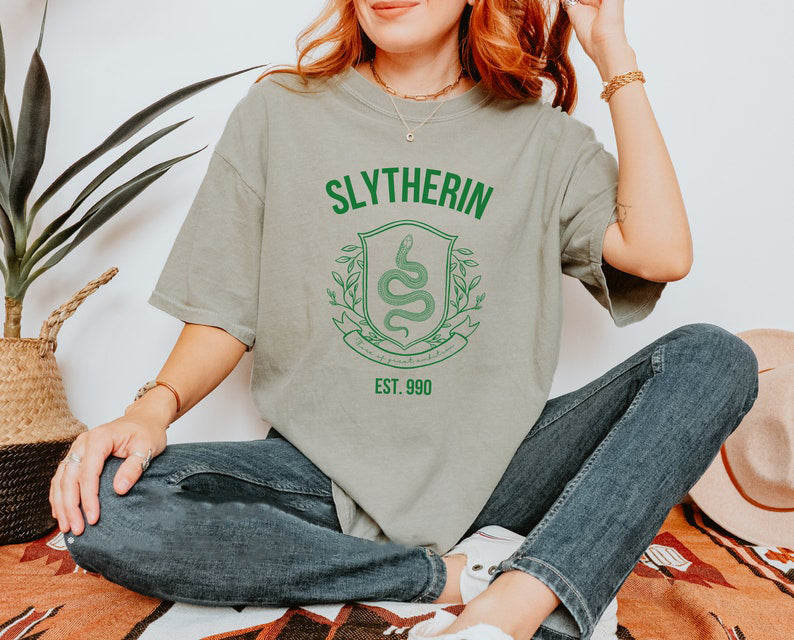 Slytherin Comfort Colors Hogwarts House Shirt