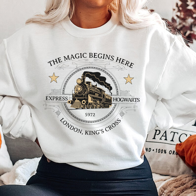 The Magic Begins Here Hogwarts Sweatshirt