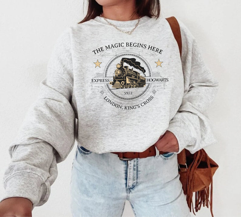 The Magic Begins Here Hogwarts Sweatshirt