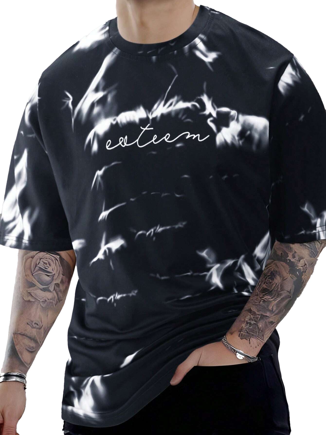 Men's Fashionable Tie Dye Printed Short Sleeve T-shirt