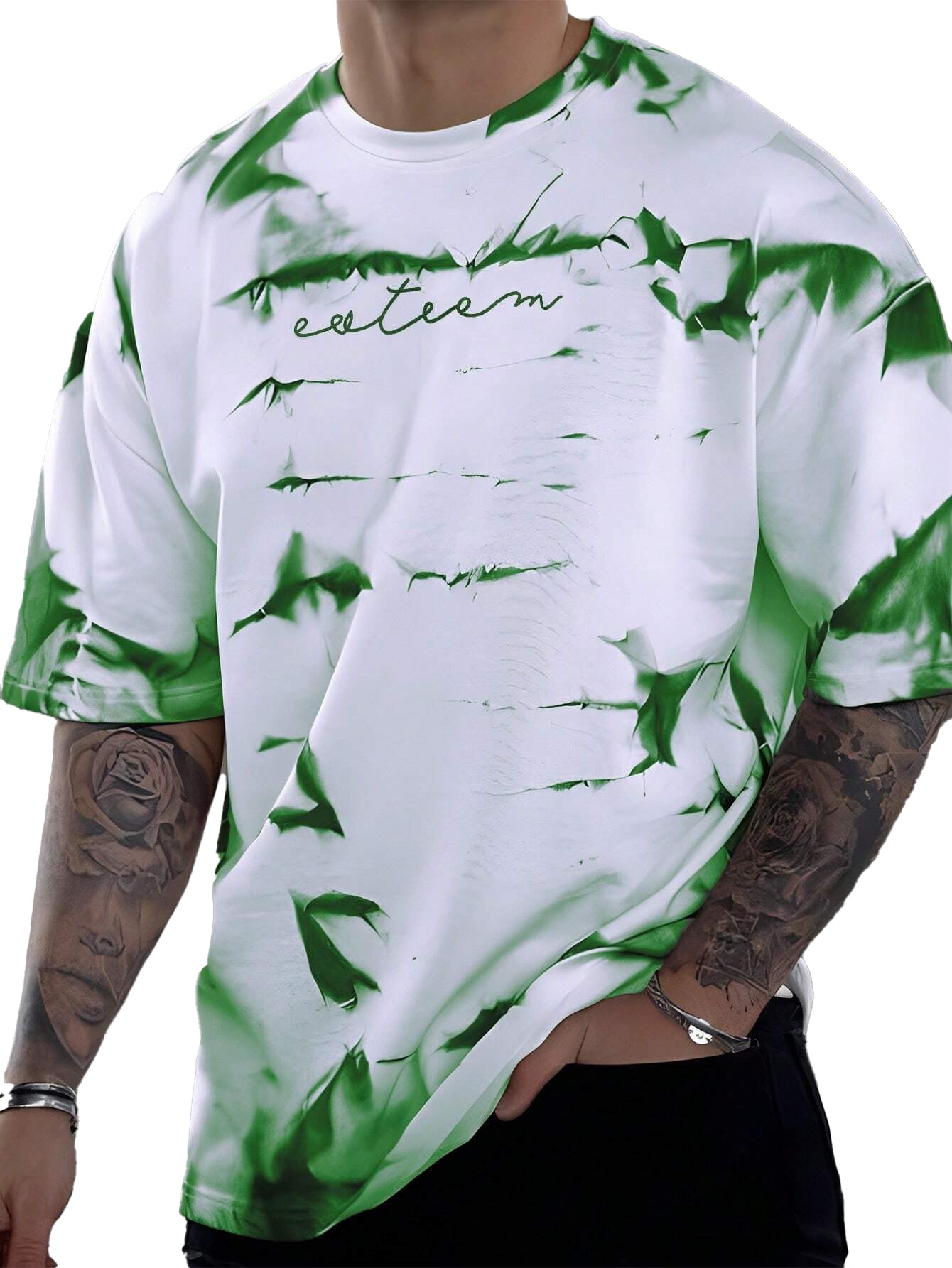 Men's Fashionable Tie Dye Printed Short Sleeve T-shirt