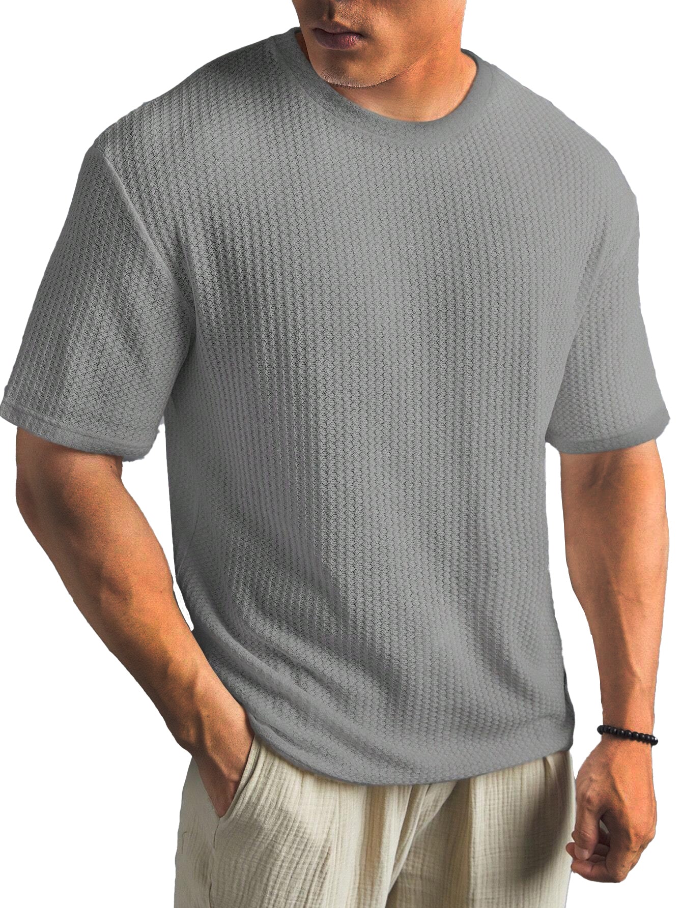 Men's Fashionable Basic Round Neck Short Sleeve T-Shirt