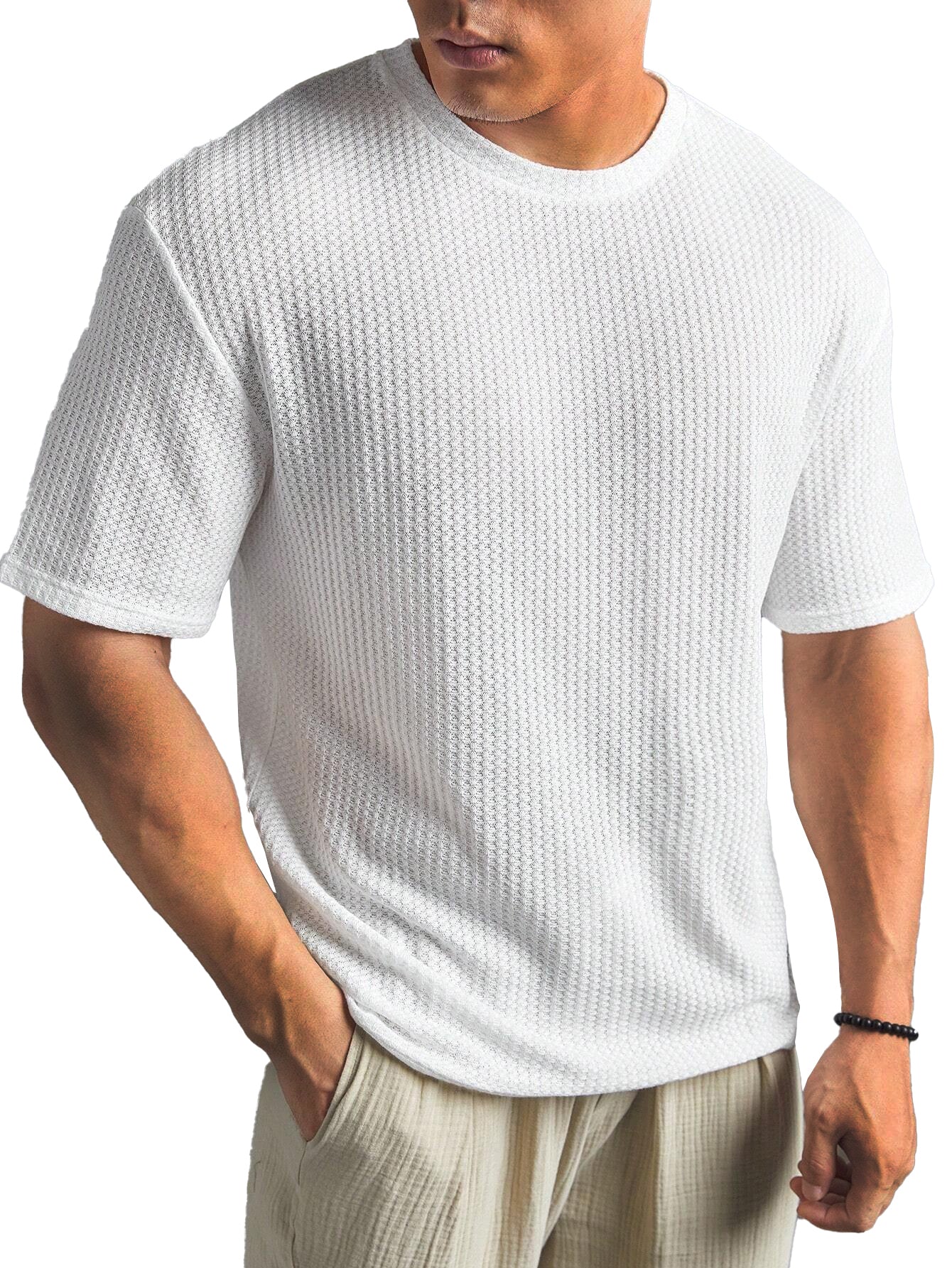 Men's Fashionable Basic Round Neck Short Sleeve T-Shirt