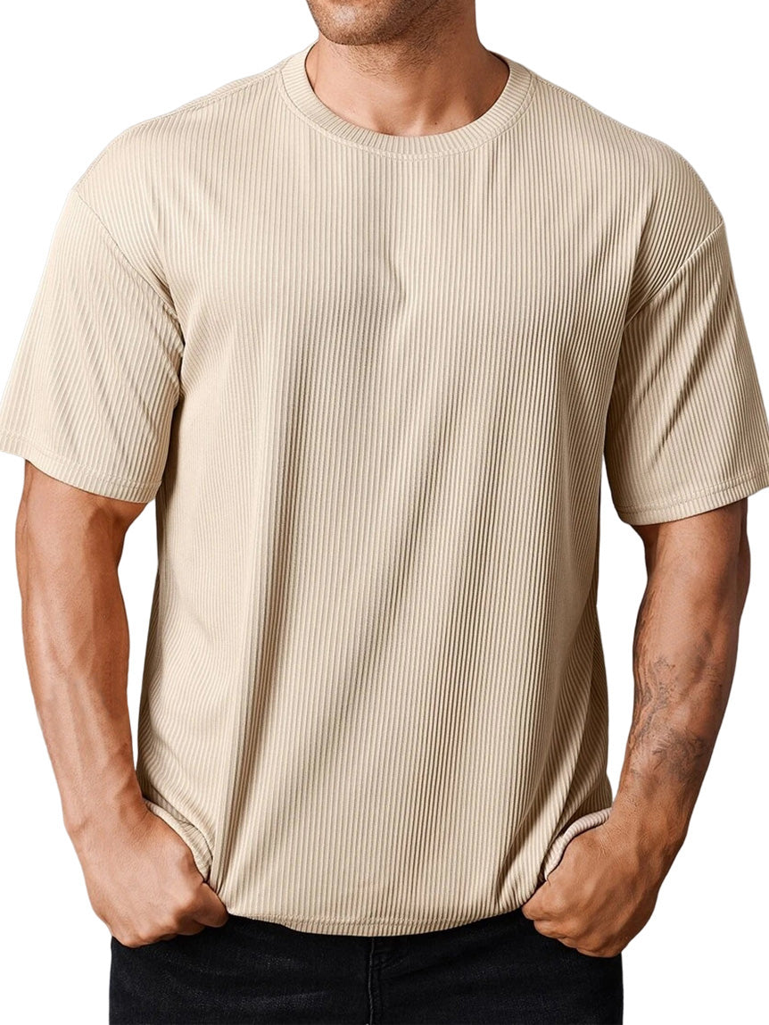 Men's loose pitted short-sleeved T-shirt