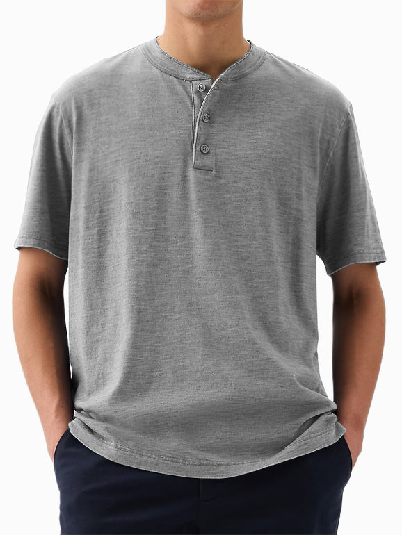 Men's Cotton Henley Casual Everyday T-shirt