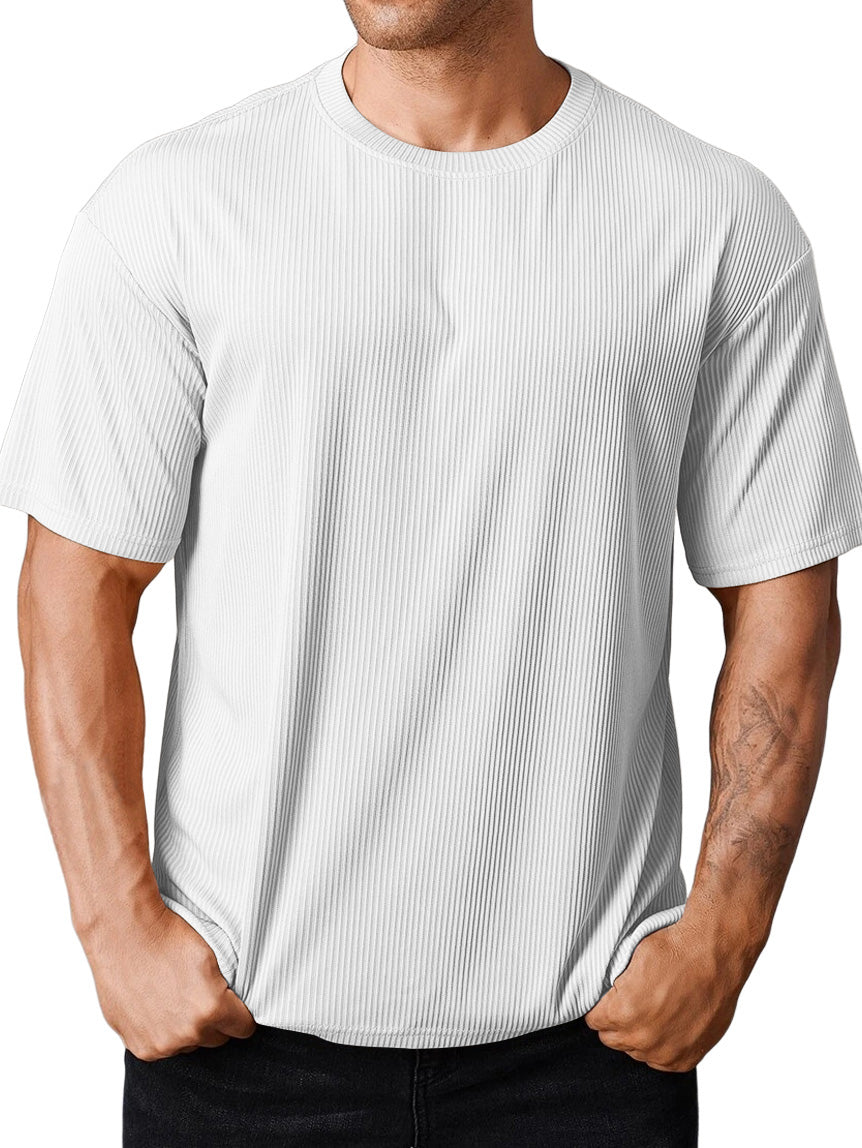 Men's loose pitted short-sleeved T-shirt