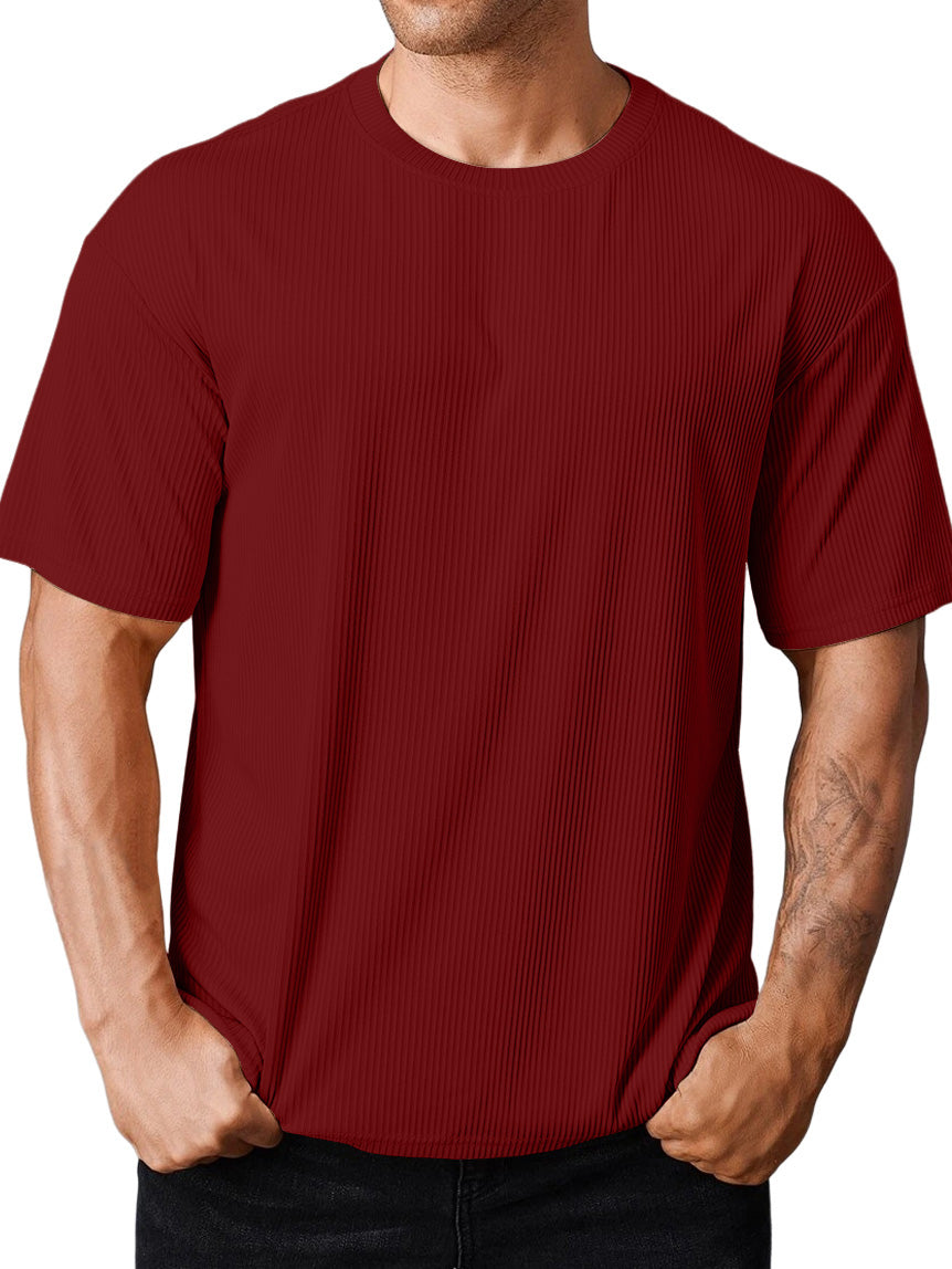 Men's loose pitted short-sleeved T-shirt