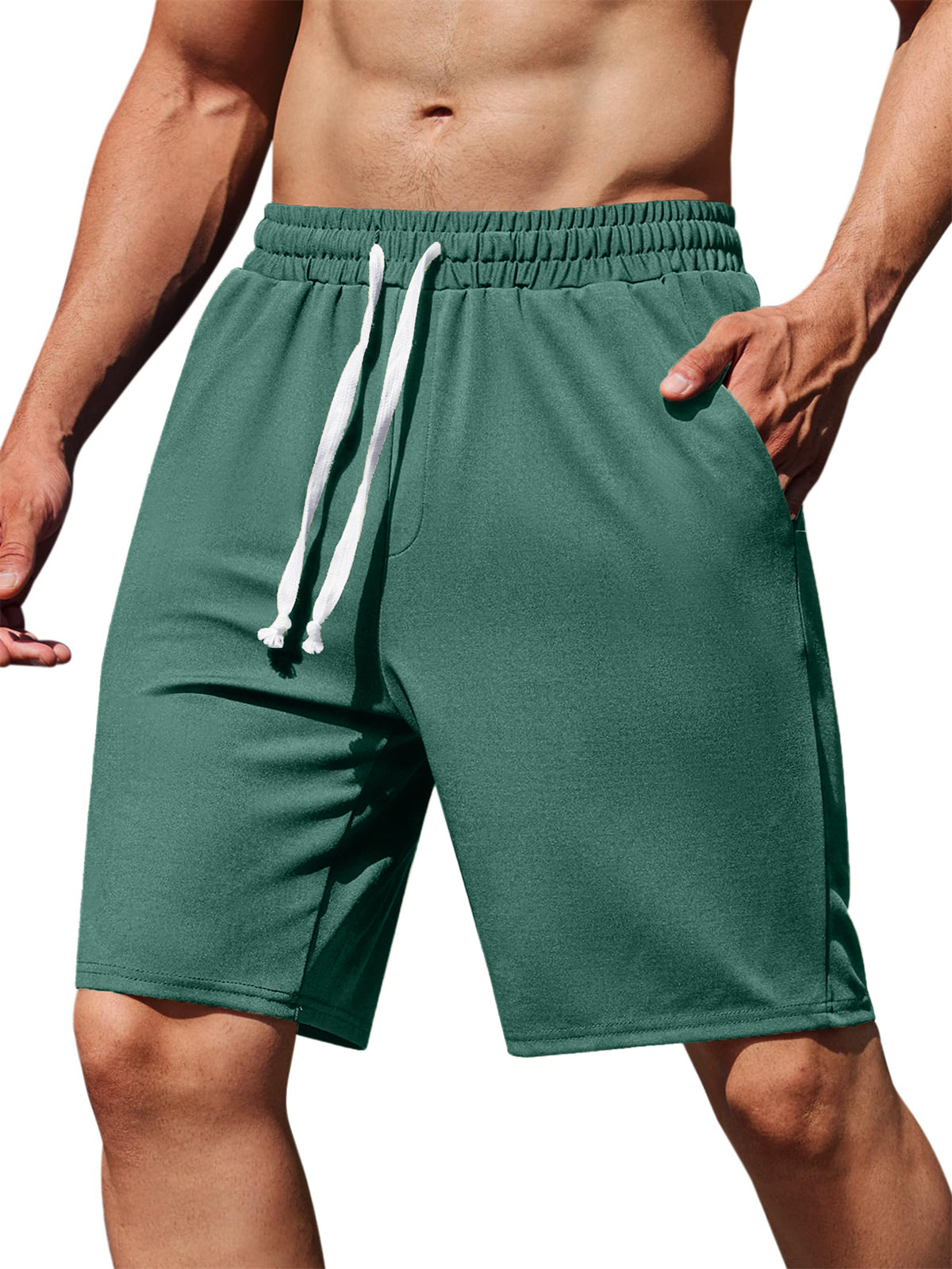 Men's Cotton Pocket Knit Elastic Casual Daily Shorts