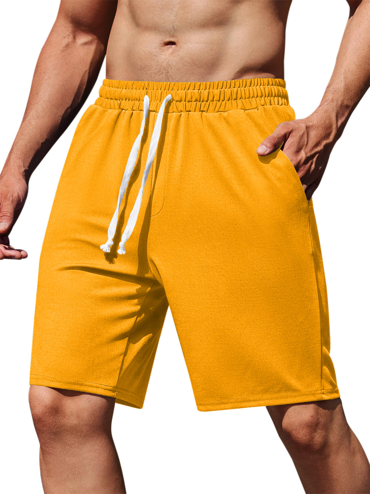 Men's Cotton Pocket Knit Elastic Casual Daily Shorts