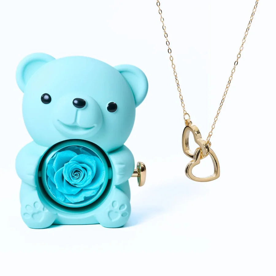 Eternal Bear & Heart Necklace