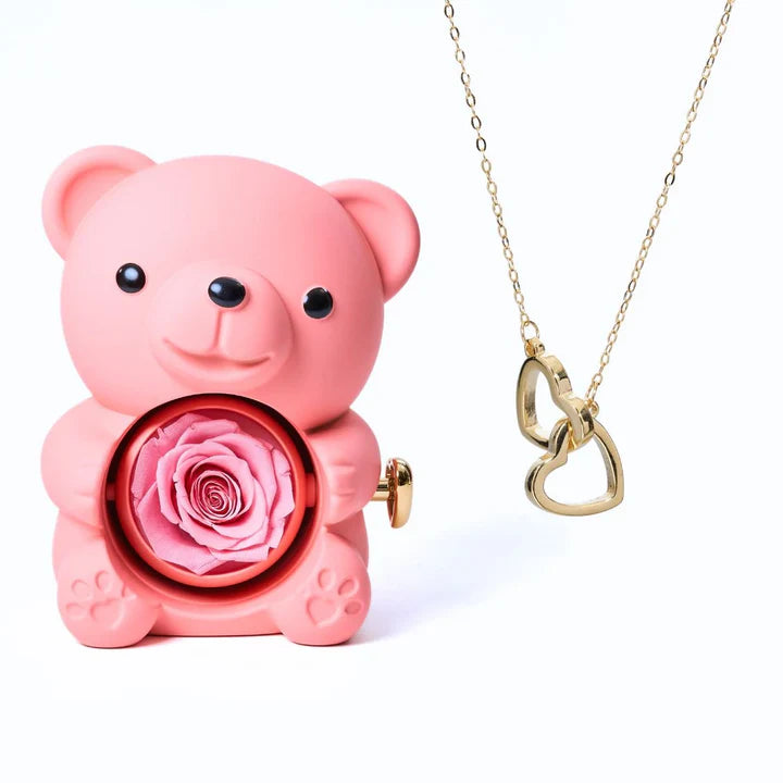 Eternal Bear & Heart Necklace