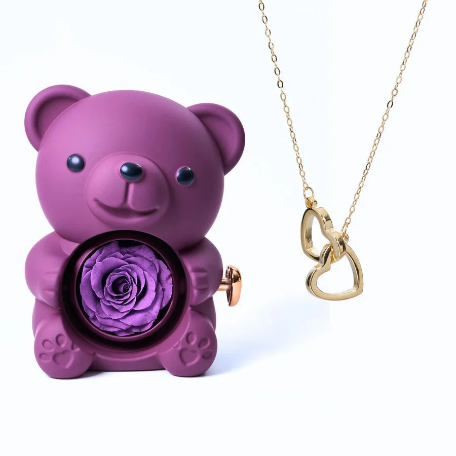 Eternal Bear & Heart Necklace