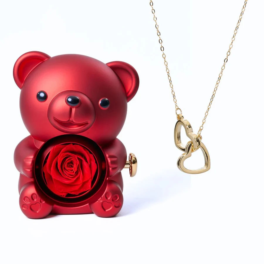 Eternal Bear & Heart Necklace