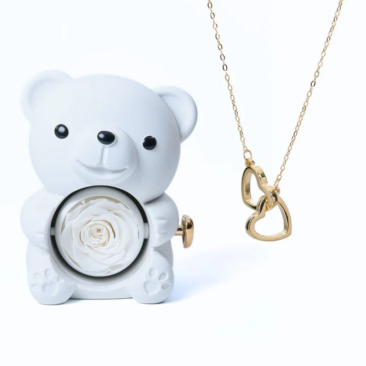 Eternal Bear & Heart Necklace