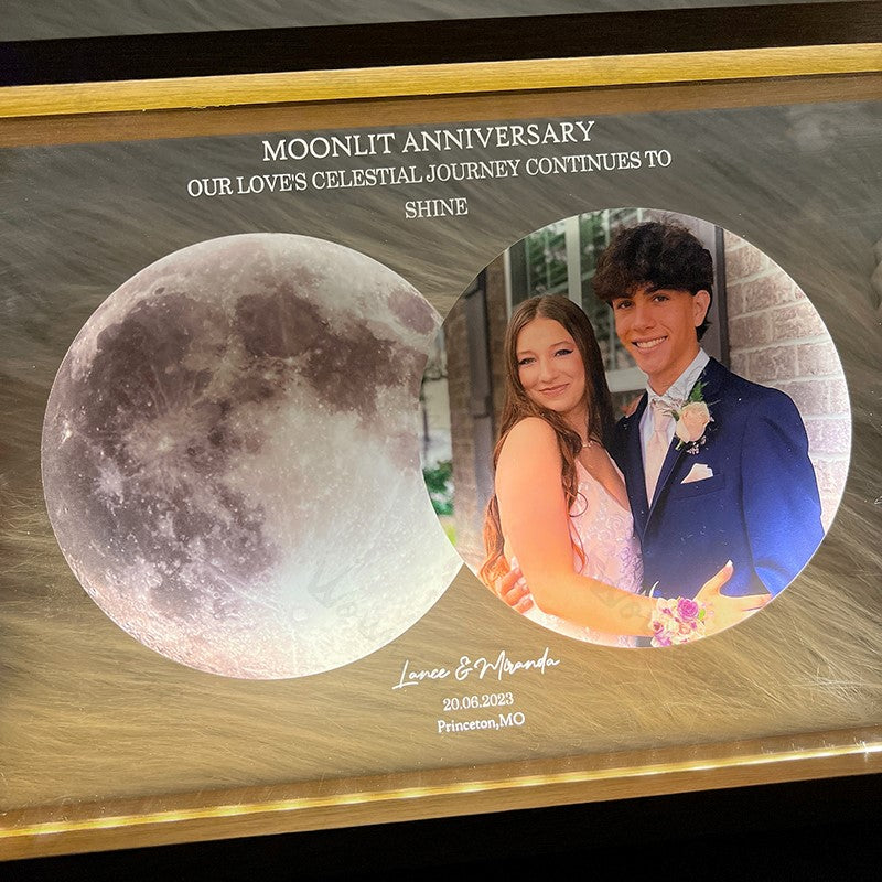 Moon Phase Memory Frame: Celebrate Love with Time & Light