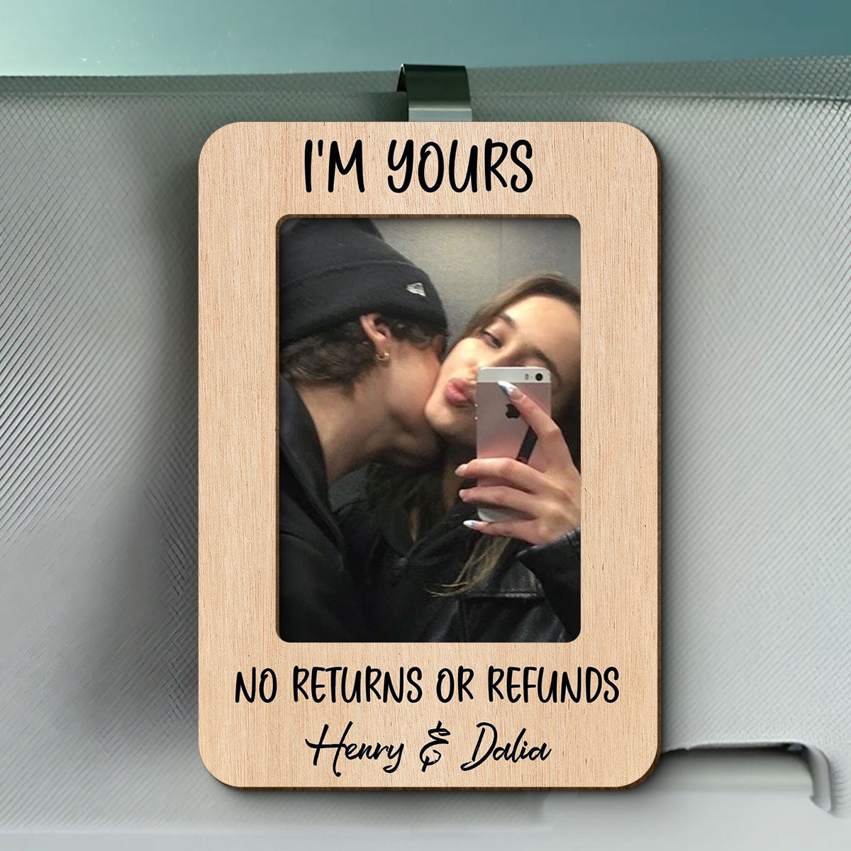 Personalized Couple Photo Car Visor Clip, Valentine's Day Gift for Him