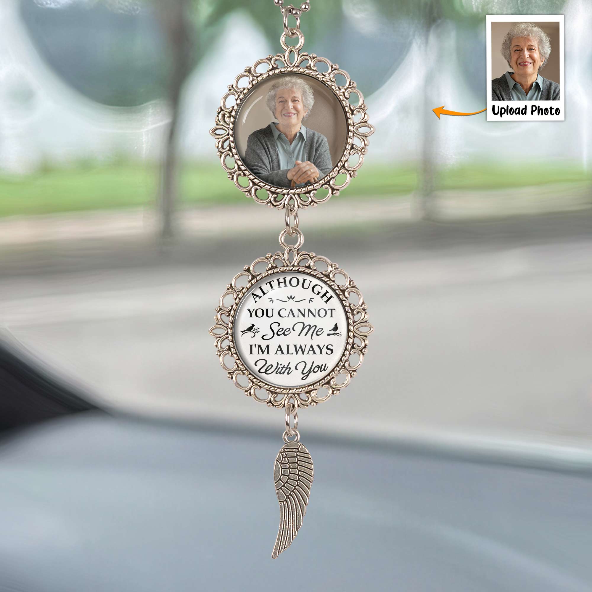 Memorial Car Charm I'm Always With You - Personalized Photo Car Ornament