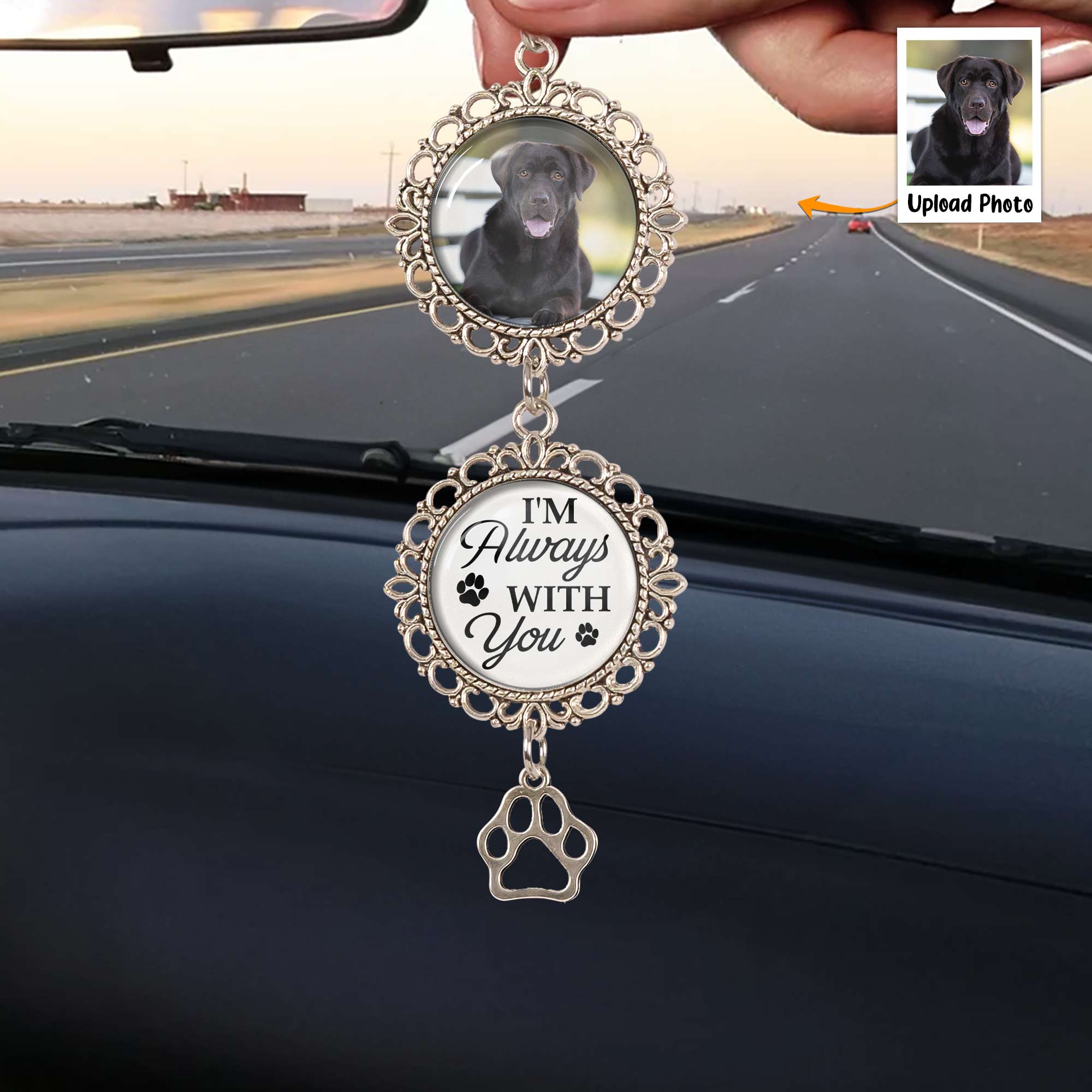 Memorial Car Charm I'm Always With You - Personalized Photo Car Ornament