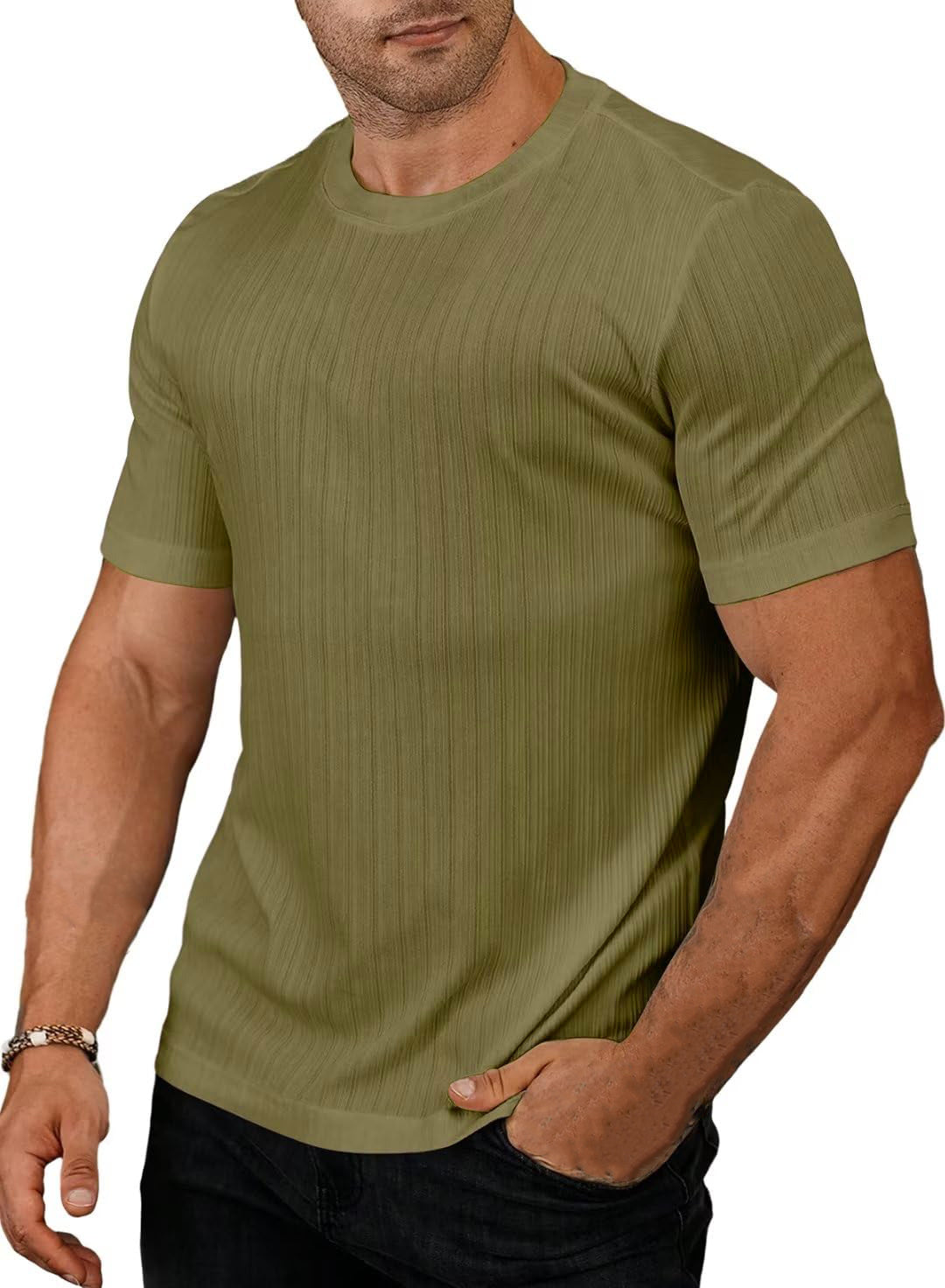 Men's Casual Striped Slim Fit Short-sleeved T-shirt