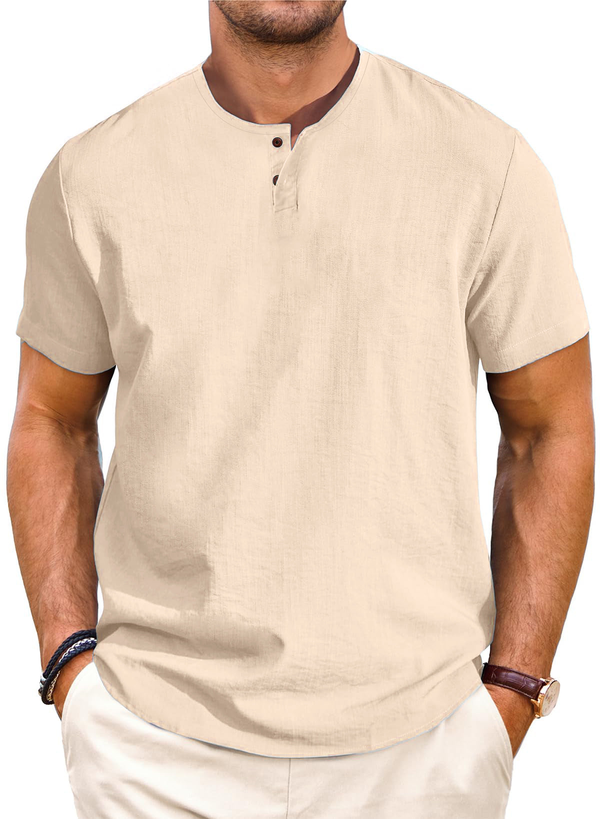 Men's Casual Linen Short Sleeve T-Shirt