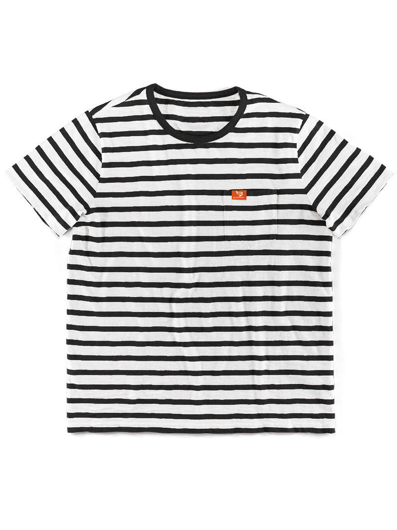 Men's Fashion Casual Striped Short Sleeve Round Neck Pocket T-Shirt