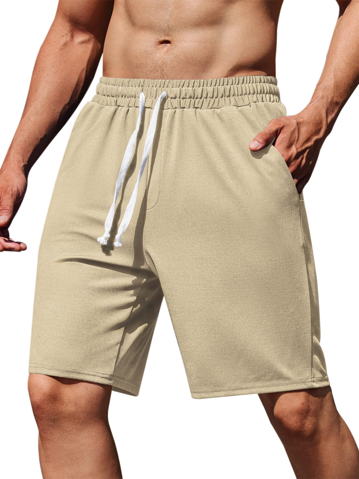 Men's Cotton Pocket Knit Elastic Casual Daily Shorts