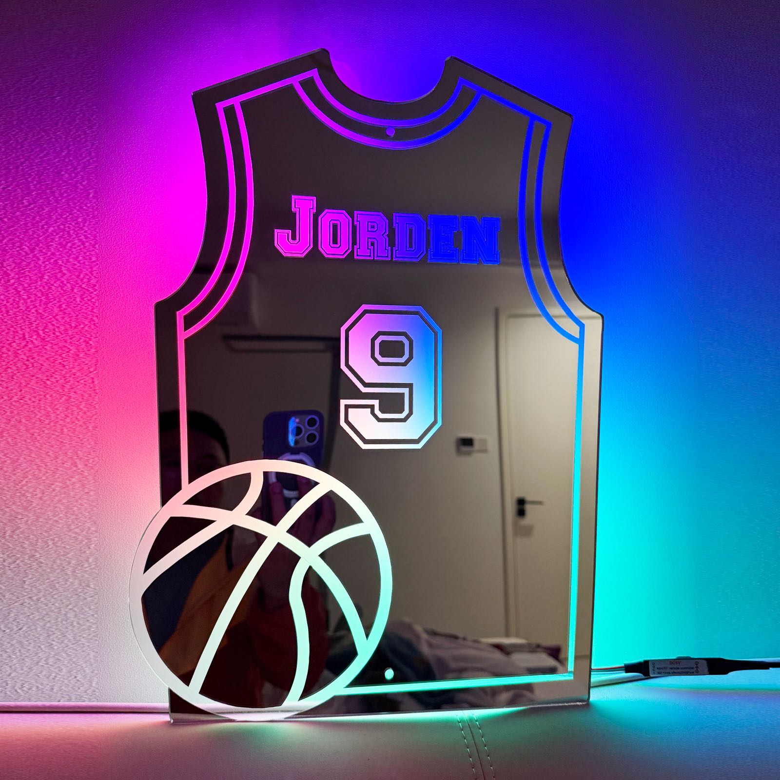 Personalized LED Cool Mirror Lights For Sports fans