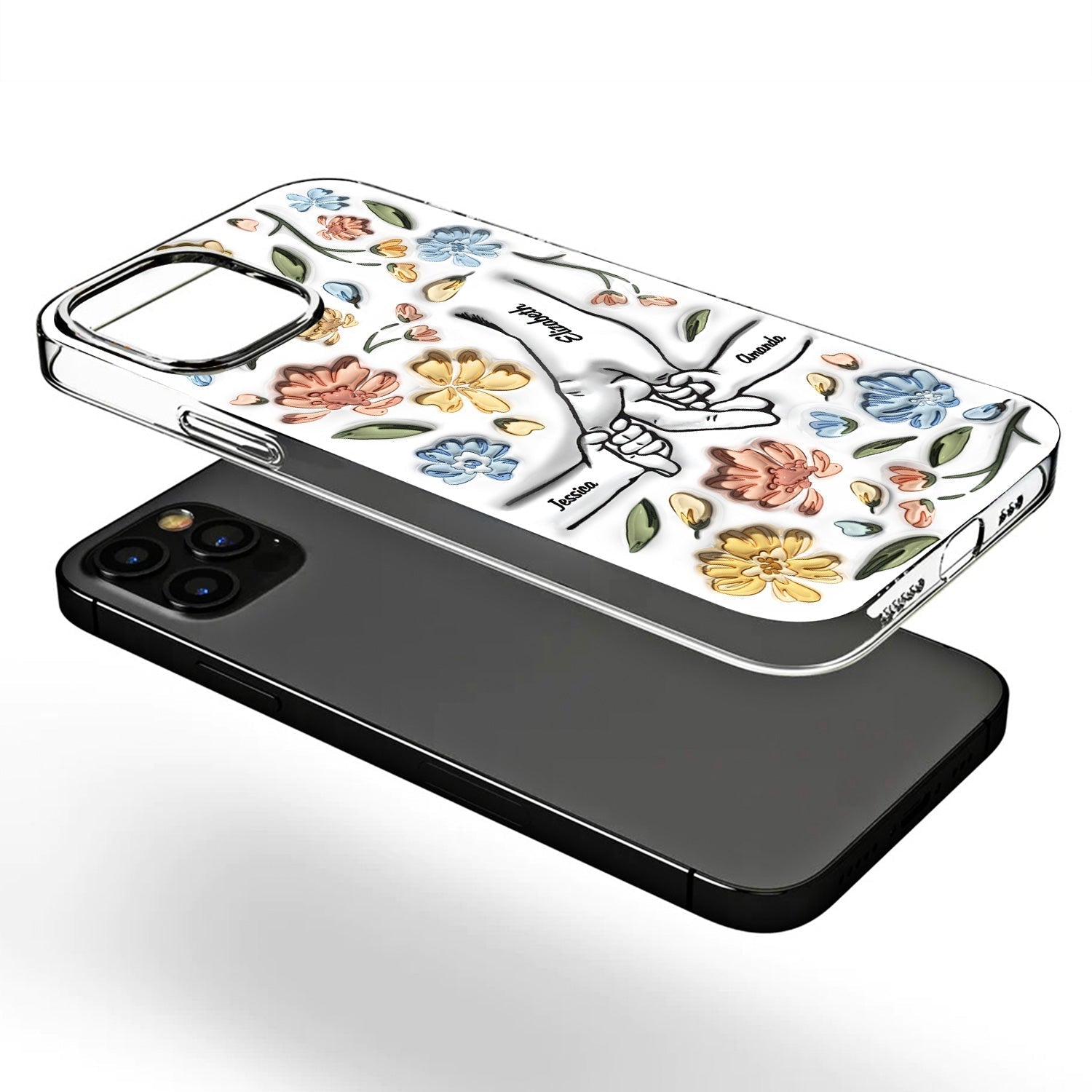 3D Inflated Effect Printed Personalized Clear Phone Case