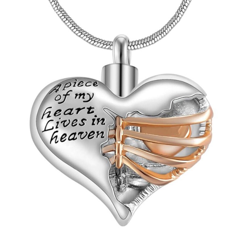 A Piece Of My Heart Lives In Heaven-Souvenir/Urn Pendant