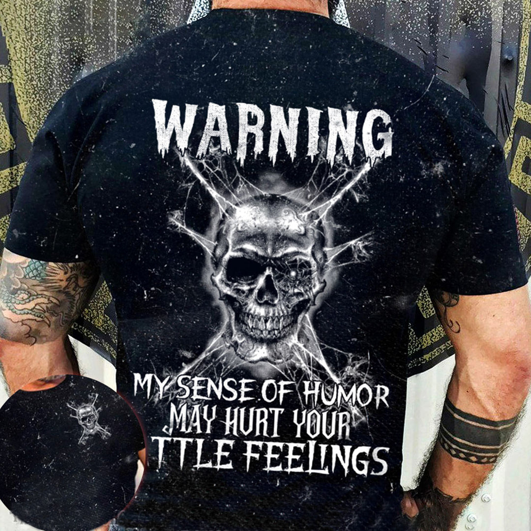 Warning Skull Face All Over Print Men's Short Sleeve T-Shirt