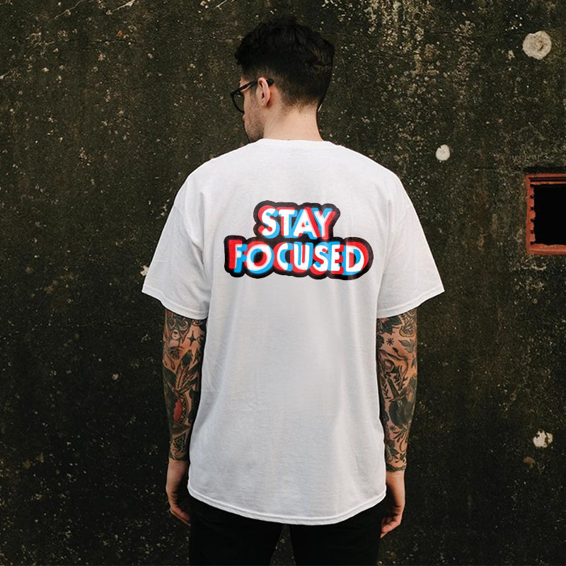 Stay Focused Printed Casual T-shirt