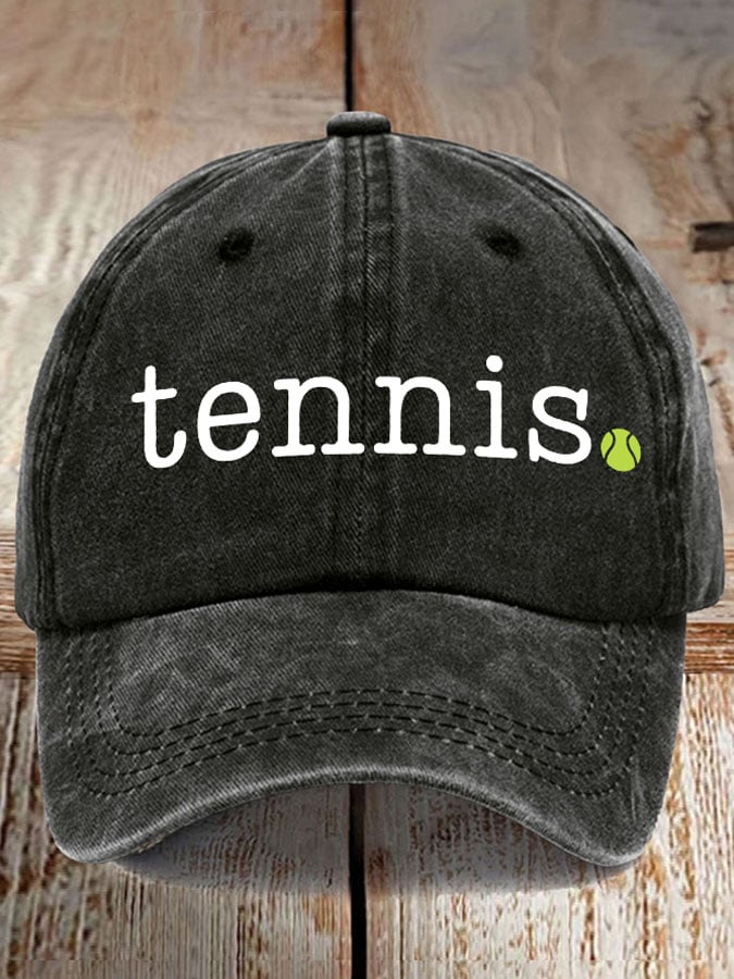 Women's Retro Tennis Print Baseball Cap