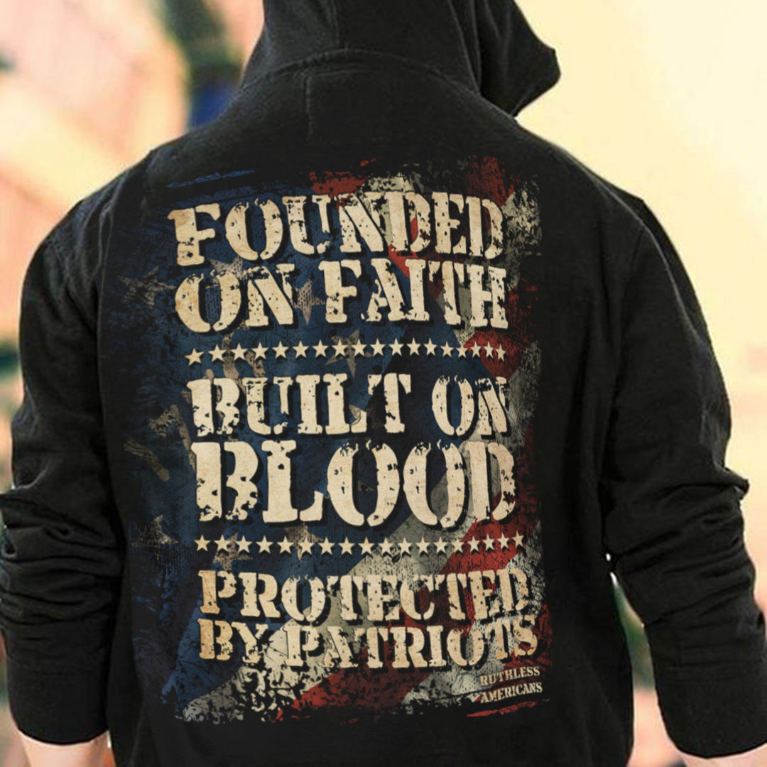 Protected By Patriots  American flag Print Men's Hoodies Print Men's Hoodies