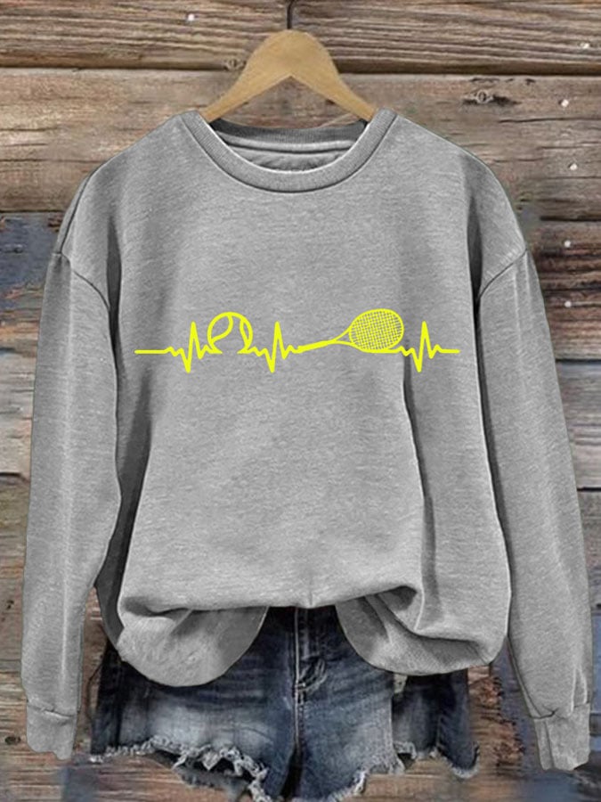 Women's Tennis  Printed Casual Sports Sweatshirt