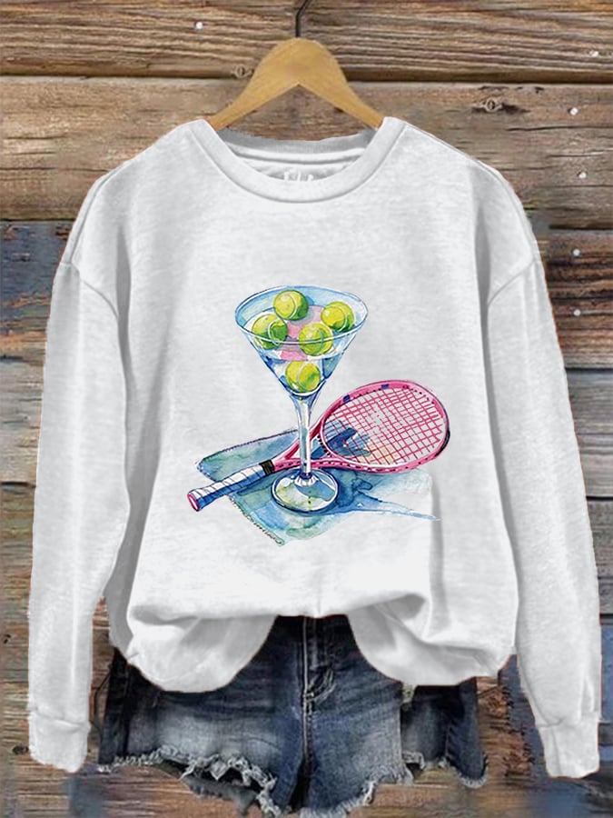 Women's Funny Tennis Tennis Lover Print Sweatshirt