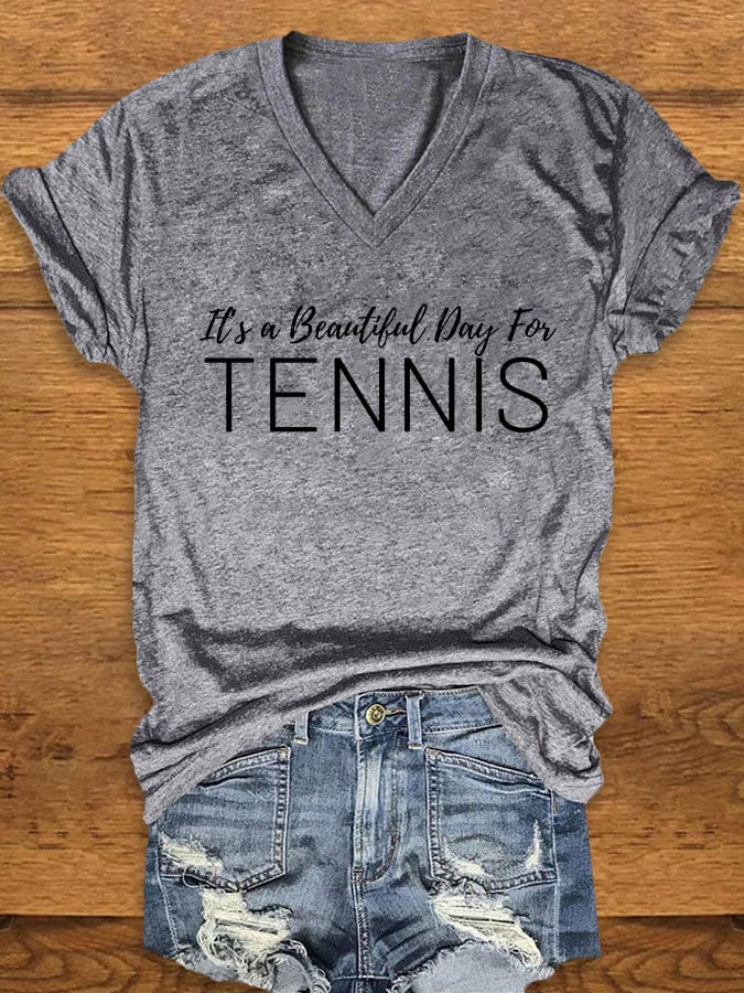 Women's "It's a beautiful day for tennis" printed t-shirt