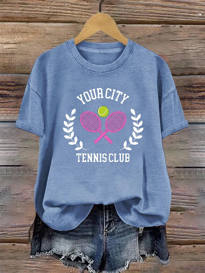 Custom Your City Apres Tennis Print T-shirt