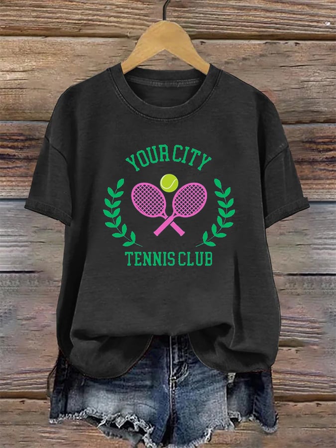 Custom Your City Apres Tennis Print T-shirt