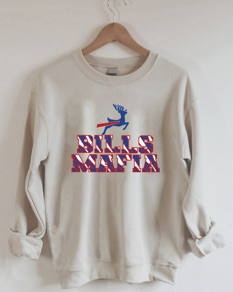 Bills Mafia Christmas Reindeer Football Sweatshirt