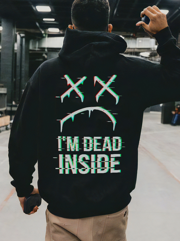 I'm Dead Inside Men's Casual Printed Hoodie